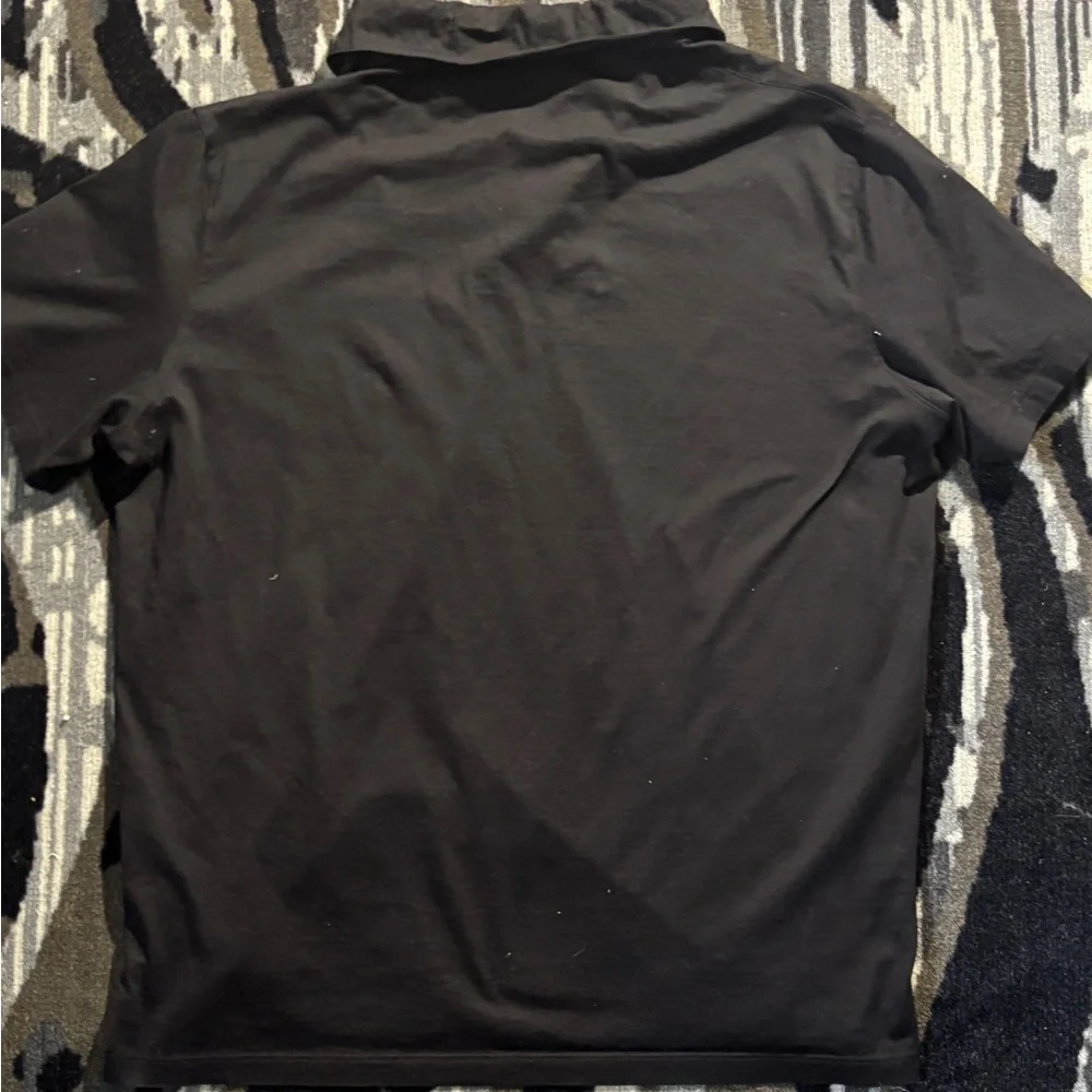 Prada Black Short-Sleeve Polo Shirt with Chest Pocket